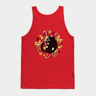 Xmas Kawaii Black Kitten by Tobe Fonseca Tank Top